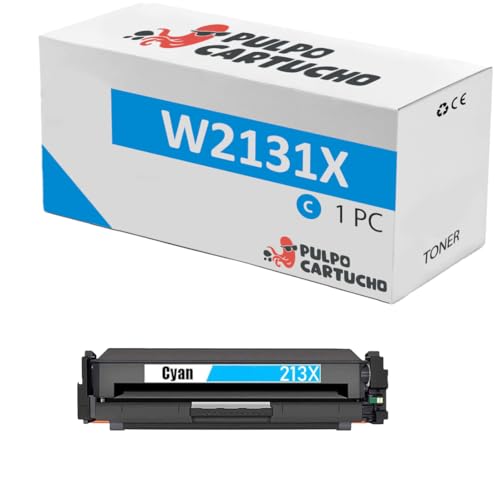 Pulpo Cartucho - Toner Genérico W2131X Cyan Compatible con HP 213X / W2131 - para Color LaserJet Enterprise 5700dn, 6700dn, 6701dn / MFP 6800dn, 5800dn, 5800f / Flow MFP 5800zf, 6800zfw+, 6800zf