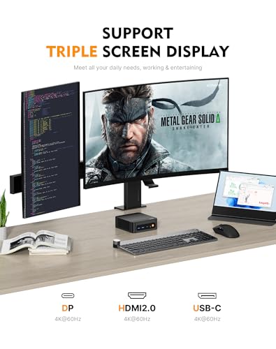 Image of BOSGAME P6 Neo Mini Gaming PC, Desktop Computers Ryzen 7 6800H, Radeon 680M Graphics, 24GB DDR5 RAM, 1TB PCIe 4.0x4 SSD, Triple Display (HDMI /DP /USB4), USB4 8K 60Hz, WiFi 6E, BT5.2, Dual 2.5GbE LAN