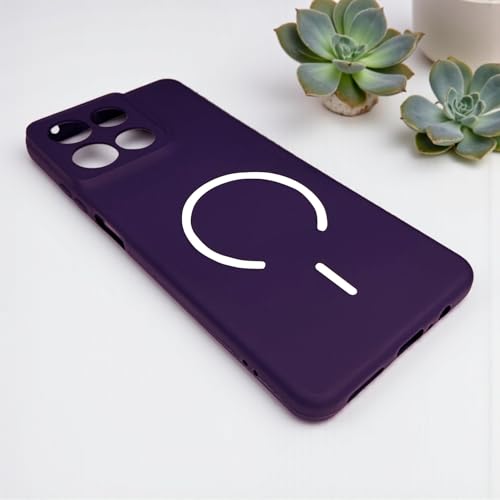 Image of SBMS Silicone Back Cover for Motorola G67 power / G57 Power | Soft Micro-Fibre Lining Inside | Magsafe Print On Back Side Camera Protection Bump | Shockproof Case G67power (Magsafe Print Small Purple)