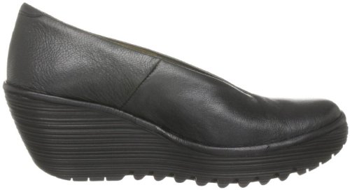 Fly London Yaz Black Leather New Womens Wedge Shoes Boots #TOP6