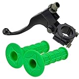 HIAORS 7/8' Motorcycle Green Hand Grips Grips With Black Brake Clutch Handle Lever Perch for Kawasaki KX60 KX65 KX80 KX85 KX100 KX125 XR80 XR100 Dirt Bike Pit Dirt Motor Bike Motocross