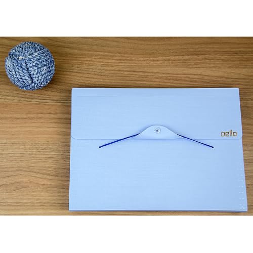 Dello 6097BP.0006, Pasta Sanfonada A4 Linho Serena com 31 Divisórias, Azul Pastel, 330 x 65 x 240 mm