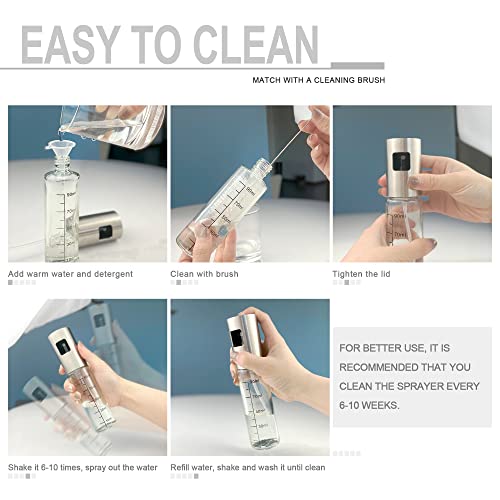 Image of BIGTONE Plastic Oil Sprayer for Cooking, 2Pack 100ml Olive Oil Spray Dispenser Bottle, Transparent Vinegar Mister for BBQ, Salad, Baking, Roasting, Grilling, Air Fryer