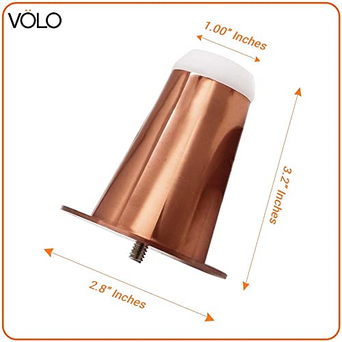Image of VOLO Furniture Legs 3 inch, Heavy Duty Sofa Legs, Modern Style Furniture Legs, DIY Replacement SS Metal Legs for Table Cabinet Cupboard Sofa Couch Chair, (Set of 4 pcs)(A-67) (3 inch- 75 mm, Rose Gold)
