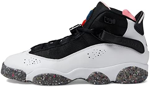 Jordan Girl's 6 Rings (Big Kid) White/Black/Coral Chalk/Picante Red 6 Big Kid M | Image 3