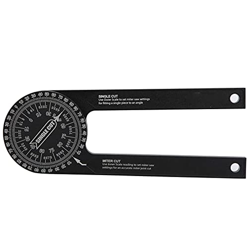 Règle de recherche d'angle, Odomètres en alliage d'aluminium 0~360 ° outil de mesure d'angle de rapporteur pour le travail du bois