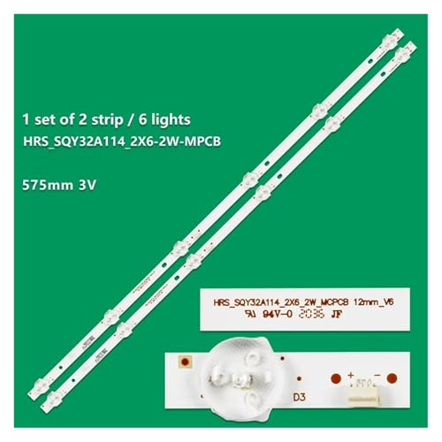 R-CA RLED3221-D HRS_SQY32A114_2X6_2W_MCPCB JLpLEDXgbvCgBD32061330-031AS-M_V02 575MM 6LED 3V(6PCS-3TV)
