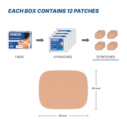 Image of Viopatch Natural Herbal Instant Relief Patch for Muscular & Joint Pain, No Side Effects, 12 Count