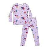 Bellabu Bear Shimmer and Shine Rayon From Bamboo Kids Pajamas for Boys and Girls 5T (Purple Shimmer and Shine, 5T)