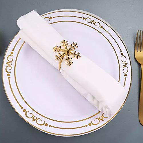 VegKey Napkin Rings Snowflake Napkin Rings Set of 6 Napkin Rings for Christmas, Holidays, Thanksgiving, Easter (Gold) VegKey Napkin Rings Snowflake Napkin Rings Set of 6 Napkin Rings for Christmas, Holidays, Thanksgiving, Easter (Gold)