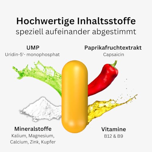 Leonexin Komplex I Für Löwenstarke Nerven 60 Kapseln I Mit Uridinmonophosphat (UMP) & Paprika I Kann Nervenstärke & Entspannung unterstützen I Mit Mineralstoffen & Vitanimen I Nervenkomplex