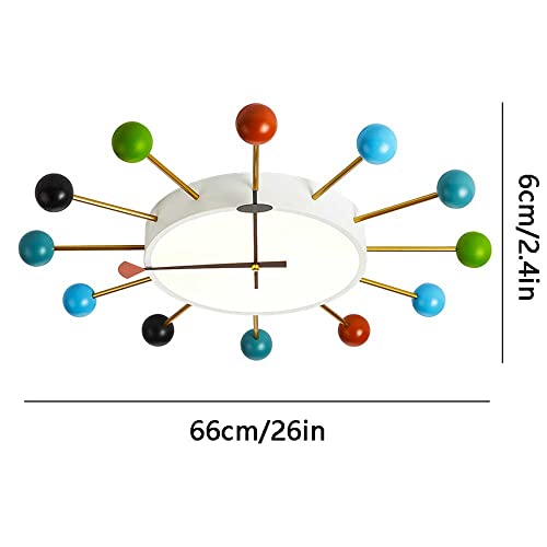 Plafonnier moderne horloge créative à intensité variable pour chambre