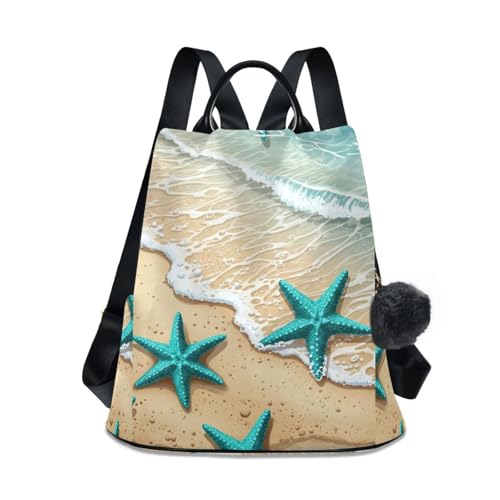 Sac à dos turquoise femme antivol Beach Waves pour la plage