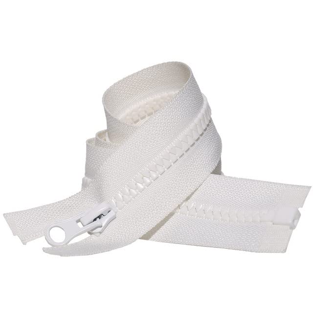 2PCS #8 60cm Separating Zippers(Open-end Zipper) for Sewing Coats Jacket Zipper,White Molded Resin Zippers Bulk