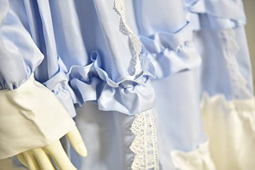 Girls Lolita Princess Dress Kawaii Long Sleeve Chiffon Skirt Cute Girl Dress Sky Blue3