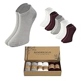 Moodligo Premium Bamboo Women Socks | Bootie Socks (6-9) | Multipack 6 Pairs | Grey Burgundy White |