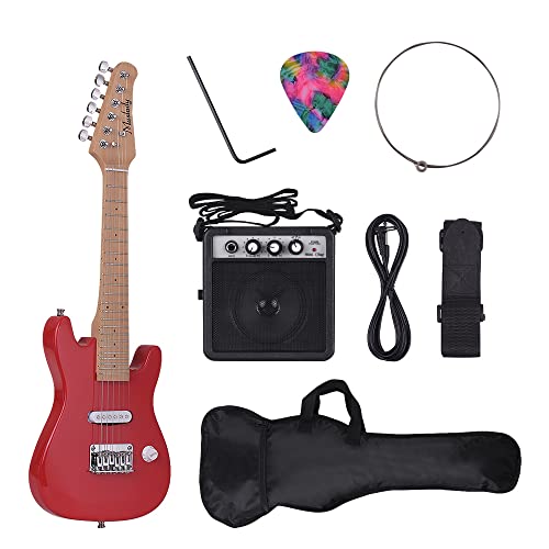 lifcasual Kit de guitarra eléctrica ST para niños de 28 pulgadas con mástil de arce, cuerpo de...
