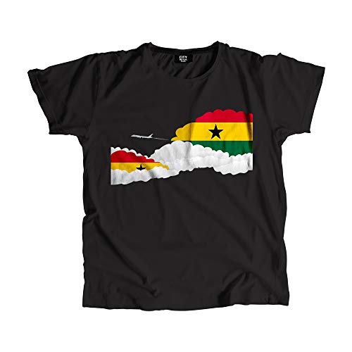 T-shirt Ghana Voyage Avion Coton - Haut Mixte Imprimé pour Passionné d'Aviation