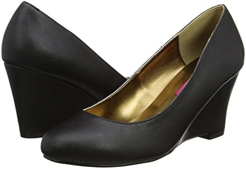 Pleaser Pink Label Women's Kim08/Bpu Wedge Sandal, Black Faux Leather, 13 M US | Image 6