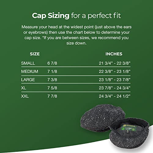 Flat Cap For Men Made In Ireland Irish Hat Flat Cap 100% Irish Wool Gray M #TOP5