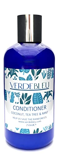 99% Natural ACONDICIONADOR CABELLO GRASO - COCO, ÁRBOL DE TÉ Y MENTA - 250ml de VERDEBLEU. Sin Sulfatos, Sin Parabenos. pH 5.5. Donamos el 5% de Ganancias para Ayudar a Salvar los Bosques Lluviosos Cover