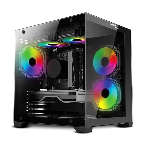Image of Frontech Nebula Gaming Computer Cabinet with ARGB & Tempered Glass | Dust Filter | USB 3.0 & 1.1 | HD Audio (FT-4382)
