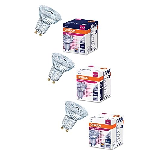 Osram LED Star PAR16 Reflektorlampe, GU10-Sockel, 4,3 Watt - Ersatz für 50 Watt, 36 ° Abstrahlungswinkel, Warmweiß - 2700K, 3er-Pack
