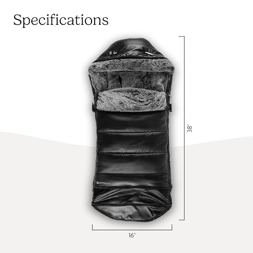 Image of UPPAbaby CozyGanoosh Luxe 2-in-1 Footmuff - Fits Strollers + RumbleSeat - Ultra-Plush with Zip-Out Liner, All-Season Weatherproof Cover - Lyla (Onyx Nylon)