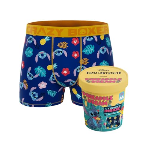 CRAZYBOXER Men's Underwear Disney Tropical Stitch Non-slip waistband Soft Boxer Brief Distortion-free2
