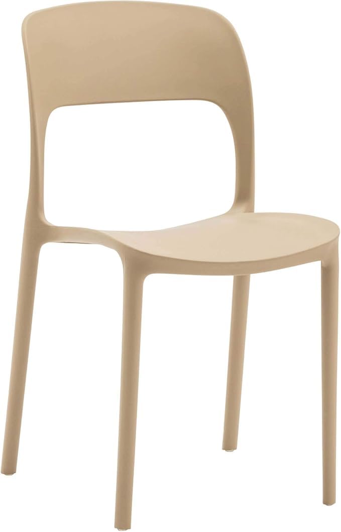 Chaises TORONTO empilables en polypropylène taupe : confort garanti