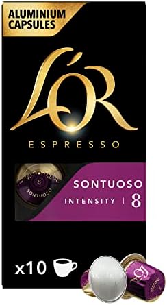 L'OR - Espresso Coffee - Sontouso - Core Collection - Intensity 8 - Medium Roast - 10 Aluminium Capsules Compatible with Nespresso Original Machine (Pack of 1)