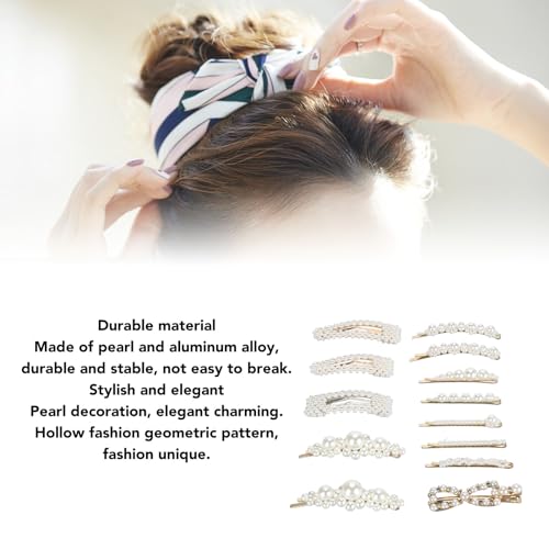 Grampos de Cabelo Decorativos de Pérolas, Acessórios de Cabelo Femininos Elegantes, Presilhas de Cab