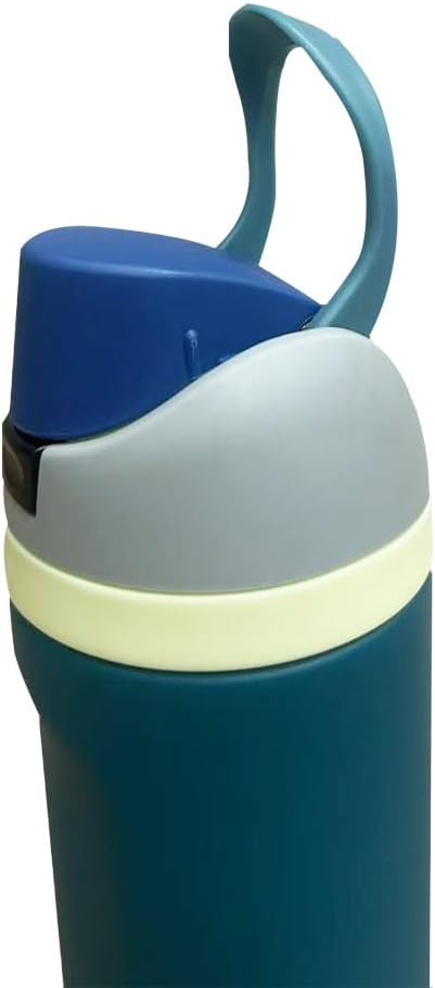 IVY-FlexiSip Insulated Water Bottle - 24oz Stainless Steel, Straw Lid, Vacuum Sealed, BPA-Free, 12Hrs Hot & Cold Up to 24Hrs - Ideal for Work, Gym, Outdoors, Travel - Denim Peacock Blue - Image 9