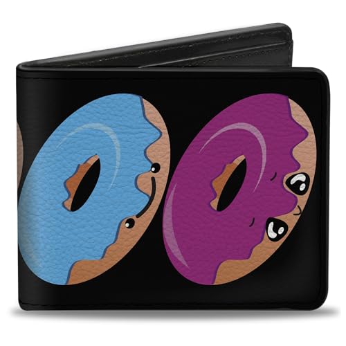 Buckle-Down Men's Wallet, Bifold, Glaze Donut Expressions Black, Vegan Leather, Multi, 4.0