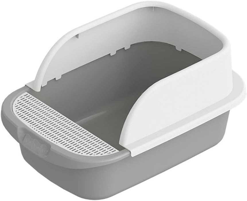 Self-Cleaning Cat Litter Box Semi-Closed Open Cat Litter Box for Easier Handling of Cat Litter Box Anti-Sand with Cat Litter Scoop Pet Kitty Supplies Cat Toilet (Color : Gray)