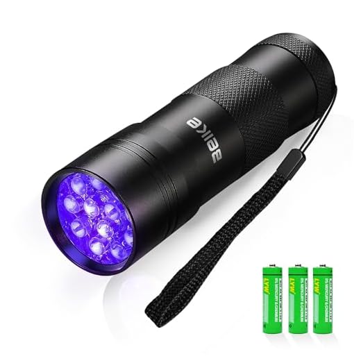 UV Flashlight Black Light–Small Portable Mini 12 LED Blacklight Flashlight for Hidden Stain Detection in Room, Resin Curing,Scorpion & Bed Bug Find,Pet Urine & Dry Stain Detection/Carpets/Rugs/Floors