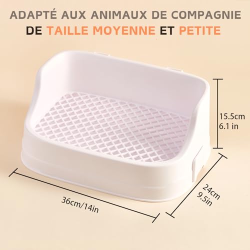 Bac à litière pour lapin et petits animaux cage blanche - 3