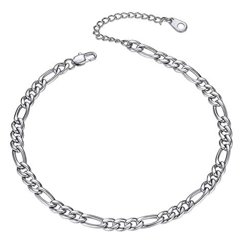 GOLDCHIC JEWELRY Women's Figaro Ankle Bracelets Chain, Stainless Steel Anklets for Women Girls, 10 inches Cover