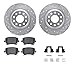 Dynamic Friction Company Rear Brake Rotors-Drilled and Slotted-Silver with 5000 Advanced Brake Pads includes Hardware 7512-73051