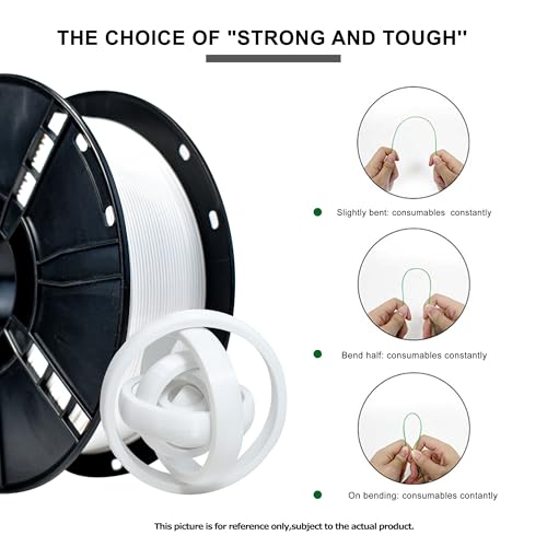 Image of iBOSS PETG Filament 1.75mm White, 3D Printing Filament 1kg Spool(2.2lbs), 3D Filament 1.75mm Dimensional Accuracy + /- 0.02mm Non Tangling Non Clogging Non Stringing,Print with Most 3D Printers