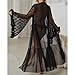 Robes,Womens Sexy Maxi Sheer Mesh Robe Fashion Heart Printed Bell Sleeves Silk Bathrobe Elegant Lace Trim Bride Party Robes
