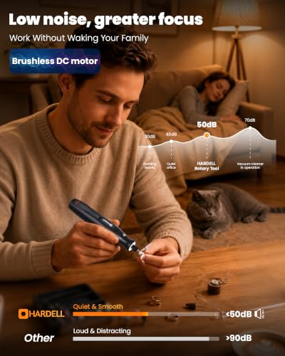 Image of HARDELL Mini Cordless Rotary Tool for 3D Printer Sanding with 360 LED Light
