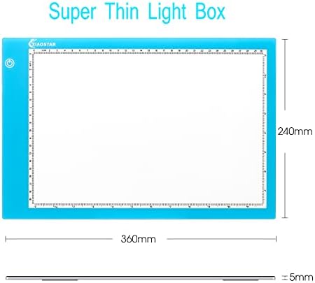 Light Box Drawing A4,Tracing Board with 3 Brightness Adjustable for Artists, Animation Drawing, Sketching, Animation, X-ray Viewing (Blue)