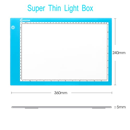 Light Box Drawing A4,Tracing Board with 3 Brightness Adjustable for Artists, Animation Drawing, Sketching, Animation, X-ray Viewing (Blue)
