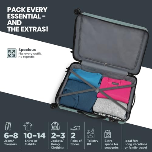 Image of Kamiliant by American Tourister Large Harrier Edge 8W 78 Cms Check-in (PP) Hard Sided 8 Wheels Spinner Luggage /Suitcase /Trolley Bag (Slate Grey) (Double Wheel)
