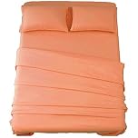 SONORO KATE Bed Sheet Set Super Soft Microfiber 1800 Thread Count Luxury Egyptian Sheets 16-Inch Deep Pocket，Wrinkle-4 Piece (Coral, Queen)