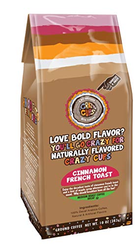 Crazy Cup Decaf Ground Coffee, Cinnamon French Toast, For Brewing Hot Or Iced Coffee, 10 Ounce #TOP4