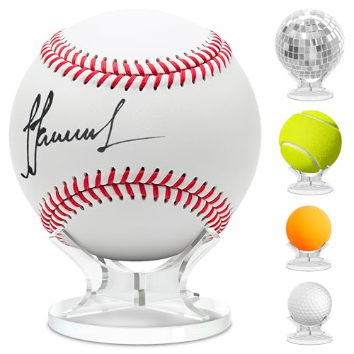 Clear Baseball Holder Stand â€“ Versatile Acrylic Baseball Stand & Softball Holder for Baseballs, Tennis & Golf Balls â€“ Sturdy and Scratch-Resistant, Minimalistic Design for Home or Office Display