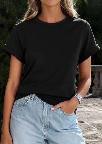 Image of PRETTYGARDEN Womens Summer Tops Short Sleeve Shirts