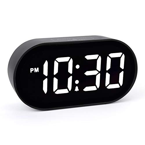 Plumeet Digital Alarm Clock with Adjustable Brightness and Volume Control